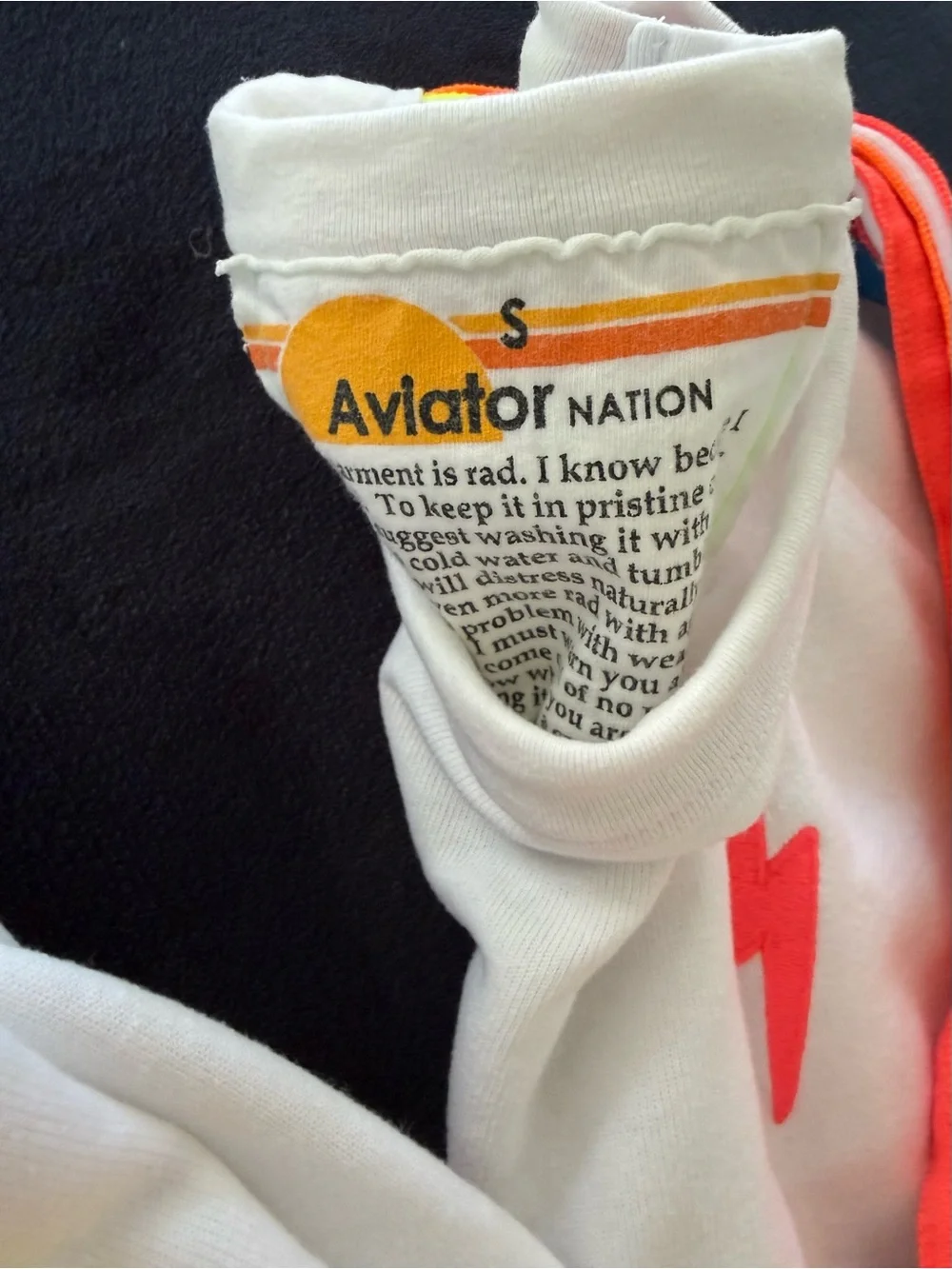 Aviator Nation White Rainbow Stripe Set Like New- Small Top XS Pants - Picture 2 of 3
